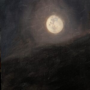 Óleo sobre madera "Luna saliendo" de Joel G. Mayoral