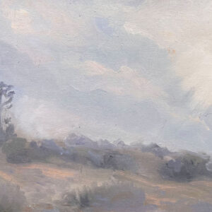 Pintura al óleo "Cerro desde el Parque Revolución" de Daniel Castro