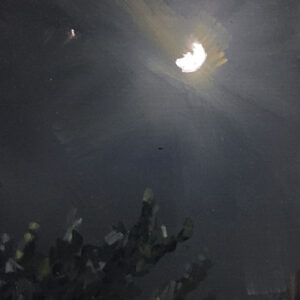 Pintura al óleo "Conjunción en el ciruelo" de Daniel Castro