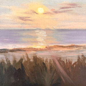 Pintura al óleo "Destello Dorado en Pacífica" de Daniel Castro